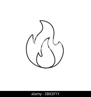 Feuer heiße Flamme Lagerfeuer beleuchtet Emoji Symbol Symbol Symbol Vektor Illustration Stock Vektor