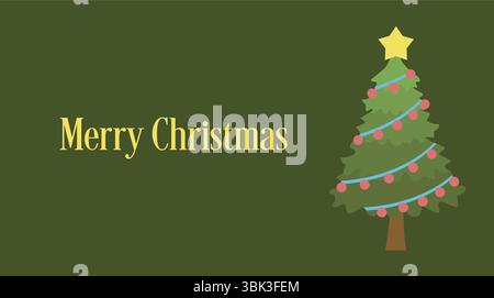 weihnachtskarte mit verzierten Baum Emoji Symbol Zeichen Icon Vektor Illustration Stock Vektor