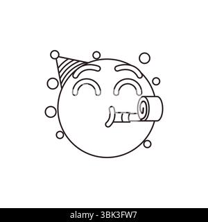 Party Gesicht Emoji Symbol Symbol Symbol Vektor Illustration Stock Vektor