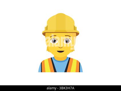 Bauarbeiter Person Emoji Symbol Zeichen Symbol Vektor Illustration Stock Vektor
