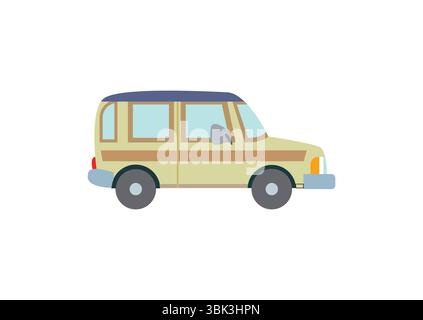 Vintage Retro Familienauto Emoji Symbol Symbol Symbol Vektor Illustration Stock Vektor