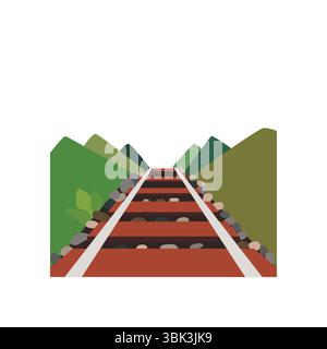 Eisenbahngleise Emoji Symbol Symbol Symbol Vektor Illustration Stock Vektor