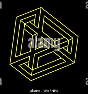 Unmögliches Element. Liniendesign. Unmögliche Formen. Optische Illusionsobjekte. Optische Kunst. Stock Vektor