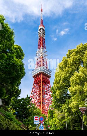 Der Tokyo Tower, auch bekannt als Japan Radio Tower, ist ein Kommunikations- und Aussichtsturm in Minato, Tokio, Japan Stockfoto