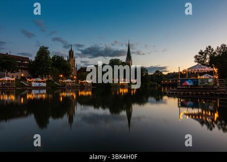 Abendstimmung am Neckar in f Rottenburg am Neckar, Deutschland Stockfoto