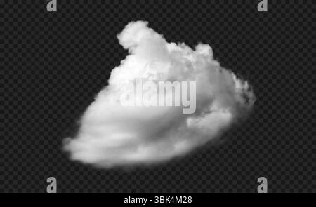 Realistische weiße Vektorwolke png Modell isoliert auf schwarzem transparenten Himmel Hintergrund rauchige Luft Wolke Stock Vektor