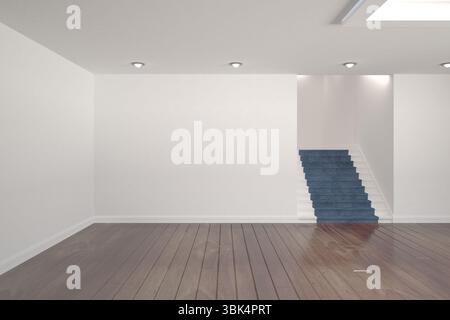 Digital erzeugte Zimmer mit Treppe Stockfoto