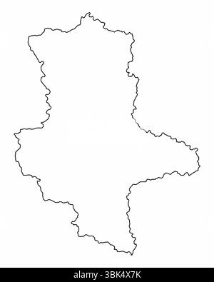 Landesumrisskarte Sachsen-Anhalt isoliert auf weißem Hintergrund, Deutschland Stock Vektor