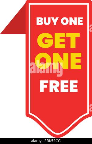 Beim Kauf eines Produkts erhalten Sie ein Rotes Label gratis – BOGO-Angebot Werbebanner Stock Vektor