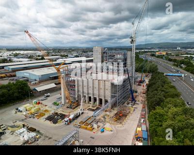 Das South Clyde Energy Centre wird Energie aus Abfällen erzeugen, die aus dem Recyclingprozess stammen. KONTEXT. Die SNP hat erklärt, dass Abfälle, die zuvor für Deponien vorgesehen waren, nun auf englische Deponien transportiert werden, da es in Schottland zu wenige Verbrennungsanlagen gibt, Iain Masterton/Alamy Live News Stockfoto
