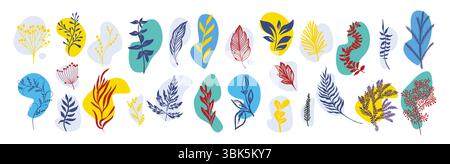 Blumenobjekte, Vektor Blumen Topf Symbol, farbige Illustration, Silhouette Design. Handgezeichnet. Nicht AI, Vektor Stock Vektor