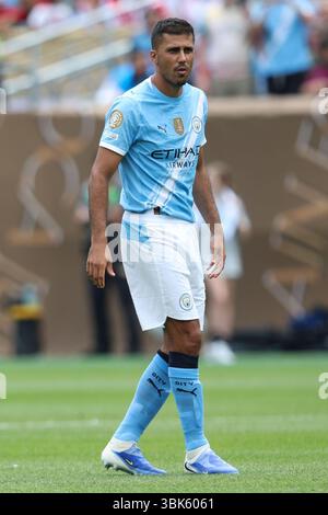 PHILADELPHIA, USA - 18. Juni 2025: Rodri aus Manchester City beim Spiel der Gruppe G der FIFA Club-Weltmeisterschaft zwischen Manchester City FC und Wydad AC im Lincoln Financial Field (Credit: Craig Mercer/ Alamy Live News) Stockfoto