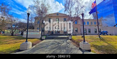 Historisches Anchorage Alaska City Hall AK USA. Erstellt 05.20.25 Stockfoto
