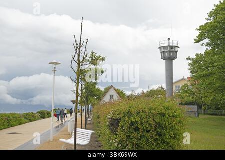 Strandpromenade, Grenzaussichtsturm, Ostseeallee, Ostsee, Ostseebad, Kühlungsborn-Ost, Kühlungsborn, Landkreis Rostock, Mecklenburg Stockfoto