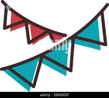 Festliche Hangfahnen gesetzt. Vektor Stock Vektor