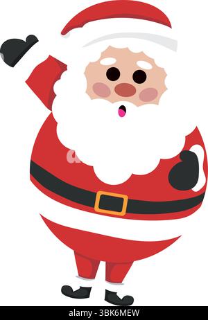 Der süße Weihnachtsmann winkt. Vektor Stock Vektor