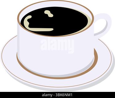 Kaffeetasse und Untertasse. Vektor Stock Vektor