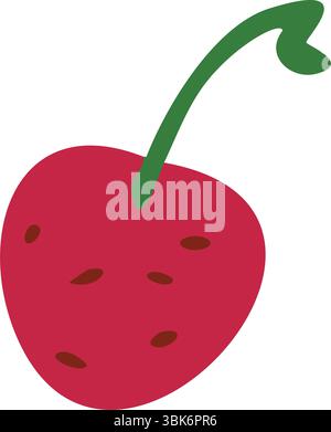 Rote Kirsche mit Stiel. Vektor Stock Vektor