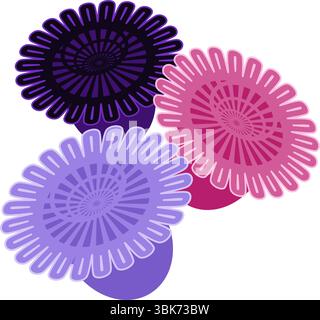 Abstrakte Blumen Blume Kopf Vektor Illustration Stock Vektor