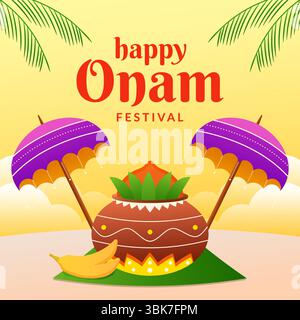 Illustration zur Feier des Onam-Festivals im Verlauf Stock Vektor