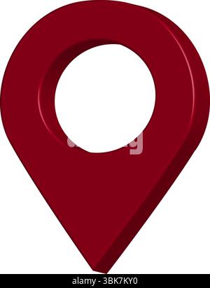 Rotes Positionssymbol – Kartenmarkierung und GPS-Symbol Stock Vektor