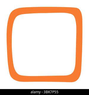 Handgezeichneter quadratischer Rahmen mit abgerundeten Wellenkanten Stock Vektor