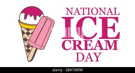 Nahtloses Eismuster für den National Ice Cream Day Stock Vektor