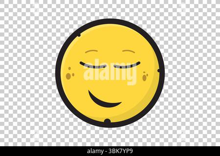 Vektor-Illustration des gelben Zeichentrick-Emoticon-Charakters mit ausdrucksstarkem Gesicht auf transparentem Hintergrund Stock Vektor