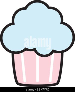 Flache Scherenschnitt-Stil-Ikone des Kuchens. Vektor-illustration Stock Vektor