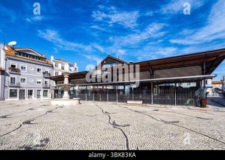 Blick auf die wunderschönen Fassaden alter Gebäude im Jugendstil in Aveiro-Stadt in Portugal, Europa Stockfoto