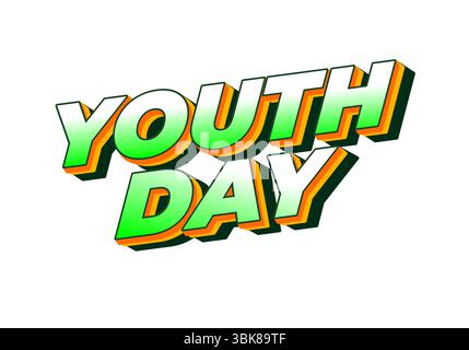 Jugendtag. Verspielter und lebendiger Text für dynamisches Poster- oder Bannerdesign Stock Vektor