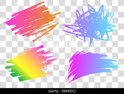 Überschwängliche handgezeichnete Kritzeleien mit bunten Kritzeleien und abstrakten Formen, die eine Cyberpunk-Ästhetik widerspiegeln. Perfekt für verschiedene Designs Stock Vektor