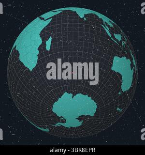 Französische Süd- und Antarktislande auf Globe. Vintage-Look mit zerkratzter Grunge-Textur. Stock Vektor