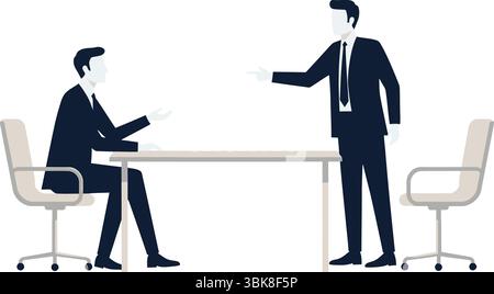Silhouette eines Geschäftstreffens mit Präsentation im Sitzungssaal des Büros Stock Vektor