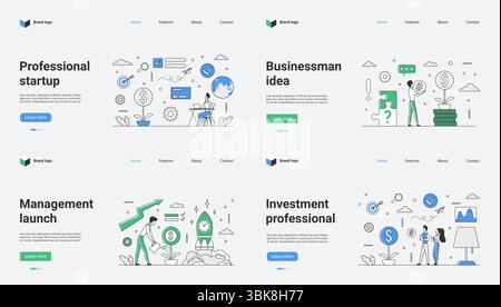 Wir helfen Ihnen, Ihre Geschäftsidee mit effektiven Einführungsstrategien und kompetenten Investmentservices in die Realität umzusetzen. Unsere modernen Web-Design-Lösungen sind auf ambitionierte Unternehmer und Unternehmen zugeschnitten Stock Vektor