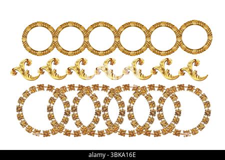 goldenes Detail auf Schloss Versailles. Frankreich. Isoliert auf weißem Hintergrund Stockfoto