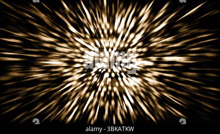 Abstrakter goldener Lichtstrahl auf dunklem Hintergrund Stockfoto
