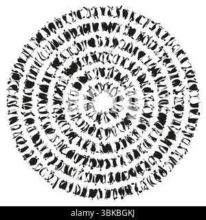 Kreisförmiges Ornamentmuster. Dekoratives Mandala-Design. Radiales Vektormotiv. Symmetrisches geometrisches Bildmaterial. Stock Vektor