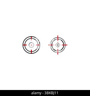 Zielziel-Symbol. Bullseye-Scope-Symbol. Rote Mittelmarkierung. Vektor-Fadenkreuz-Element. Stock Vektor