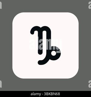 Zodiac-Horoskop. Symbol des astrologischen Steinbocks. Stilisiertes Sternzeichen esoterisch. Einfache Darstellung des Linienvektors Stock Vektor
