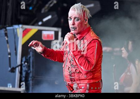 Clisson, Frankreich. Juni 2025. Till Lindemann trat am 19. Juni 2025 live auf der Bühne des Hellfest Open Air in Clisson auf. Foto: Julien Reynaud/APS-Medias/ABACAPRESS.COM Credit: Abaca Press/Alamy Live News Stockfoto