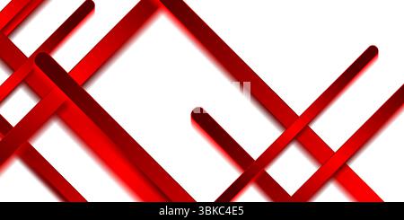 Hellrote Streifen auf weißem Hintergrund. Vektor-geometrisches Design für Unternehmen Stock Vektor