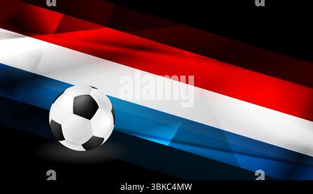 Konzeptflagge der Niederlande mit Fußball. Vector Football Sport Design Stock Vektor