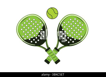 Paddle-Tennisschläger und Ballvektor Stock Vektor