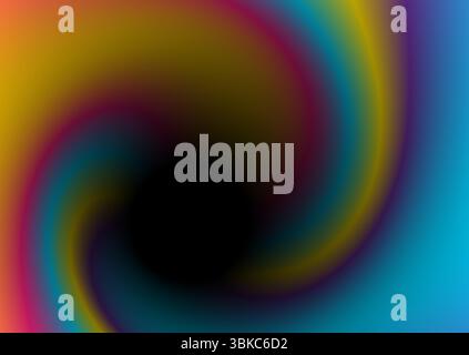 Mehrfarbiger, verschwommener Spiralkreis abstrakter, fließender Hintergrund. Elegantes Vektor-Design Stock Vektor