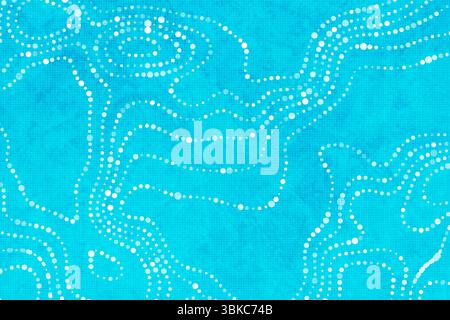 Blau gepunktete Linien topografische Konturkarte abstraktes Tech-Grafikdesign. Geometrischer Grunge-Hintergrund. Vektorabbildung Stock Vektor