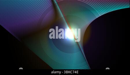 Abstrakter heller futuristischer Hintergrund mit linearen Kreisen. Geometrische Vektorkonstruktion Stock Vektor