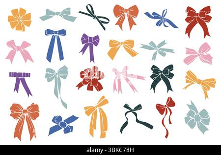 Ein anderes buntes, dekoratives Schleifenbündel Stock Vektor