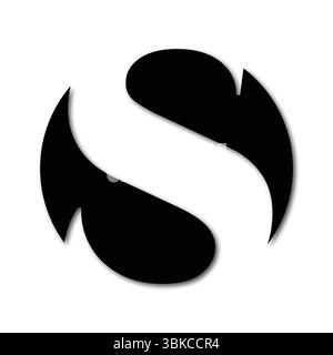 Minimales abstraktes S-Letter-Logo in Schwarz auf weißem Hintergrund für modernes Branding und Identität Stock Vektor