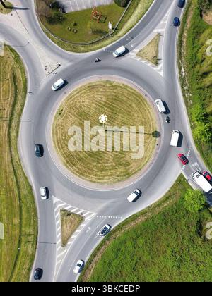Luftaufnahme einer Straßenkreuzung Stockfoto